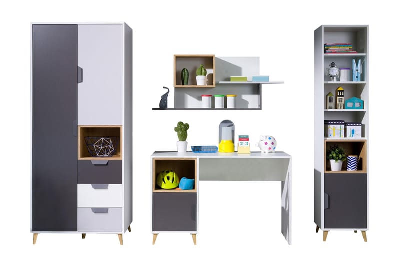 Toimiston kalustesetti Takeshi - Vihreä/Harmaa - Huonekalut - Kalustesetit - Toimistokalustekokonaisuus