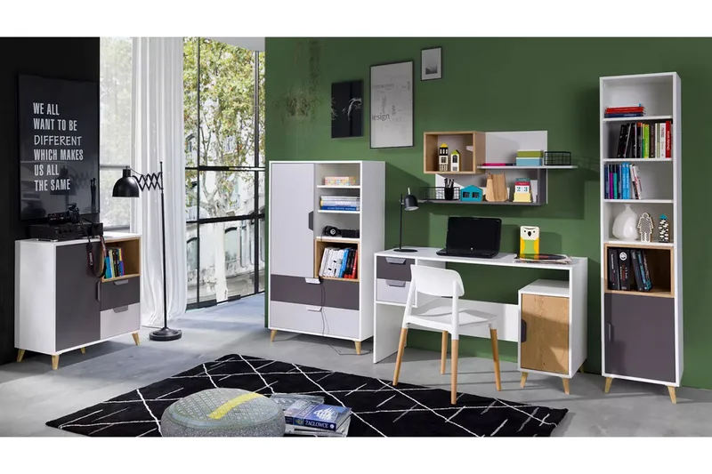 Toimiston kalustesetti Takeshi, Vihreä/Harmaa