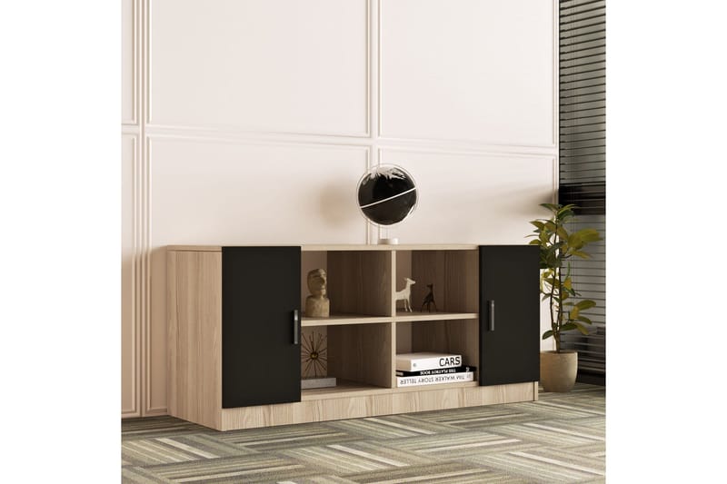 Toimiston kalustesetti Zrego - Vaalea Luonnonväri/Musta - Huonekalut - Kalustesetit - Toimistokalustekokonaisuus