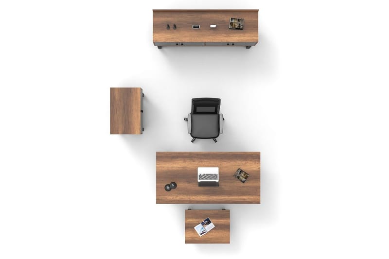 Toimistokalustesetti Mono 09 barokki / antrasiitti - Luonnollinen/Hiilenharmaa - Huonekalut - Kalustesetit - Toimistokalustekokonaisuus