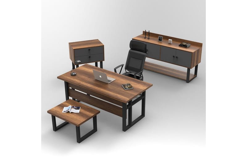Toimistokalustesetti Mono 09 barokki / antrasiitti - Luonnollinen/Hiilenharmaa - Huonekalut - Kalustesetit - Toimistokalustekokonaisuus