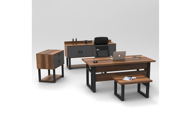 Toimistokalustesetti Mono 09 barokki / antrasiitti - Luonnollinen/Hiilenharmaa - Huonekalut - Kalustesetit - Toimistokalustekokonaisuus