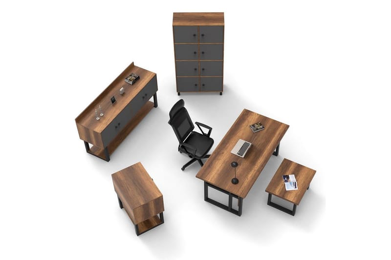 Toimistokalustesetti Mono 11 barokki / antrasiitti - Antrasiitti - Huonekalut - Kalustesetit - Toimistokalustekokonaisuus