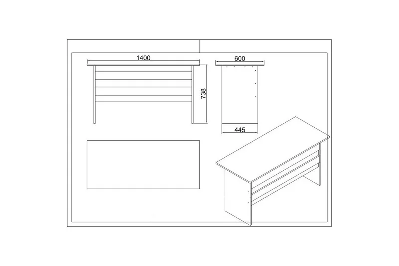 Toimistokalustesetti Raveena 17 Barokki / antrasiitti - Barokki / antrasiitti - Huonekalut - Kalustesetit - Toimistokalustekokonaisuus