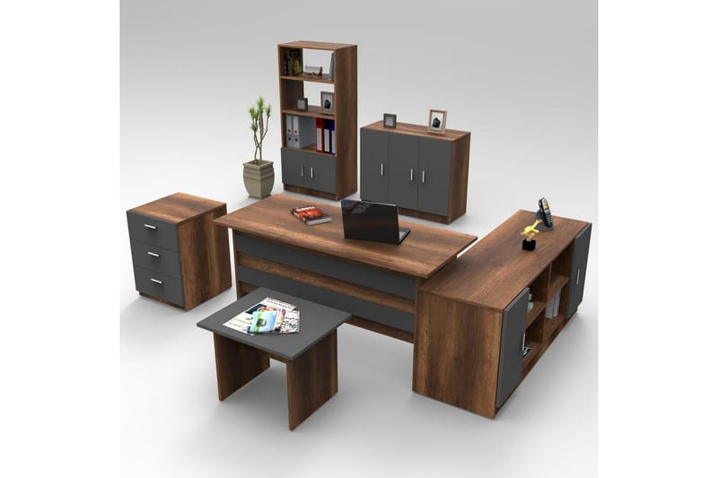 Toimistokalustesetti Raveena 17 Barokki / antrasiitti - Barokki / antrasiitti - Huonekalut - Kalustesetit - Toimistokalustekokonaisuus