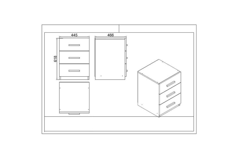 Toimistokalustesetti Raveena 19 Valkoinen - Valkoinen - Huonekalut - Kalustesetit - Toimistokalustekokonaisuus