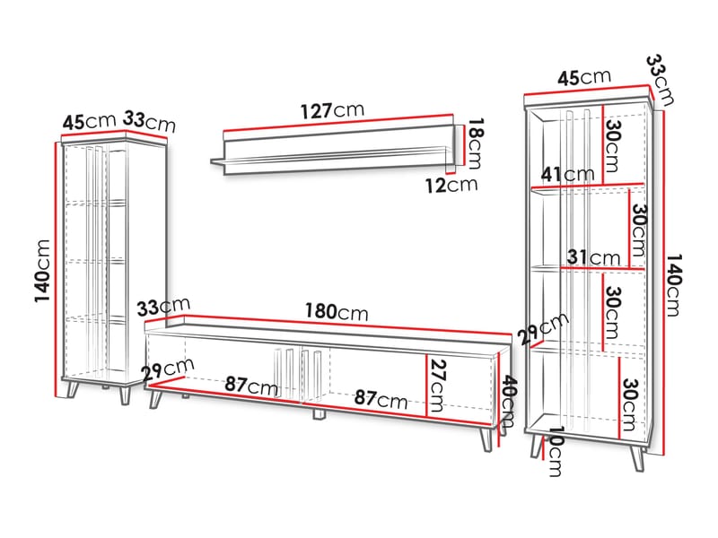 Torvos Olohuoneen kalustepaketti - Beige - Huonekalut - Kalustesetit - Olohuoneen kalustesetit