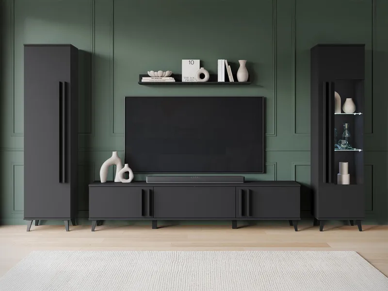 Torvos Olohuoneen kalustepaketti - Musta - Huonekalut - Kalustesetit - Olohuoneen kalustesetit