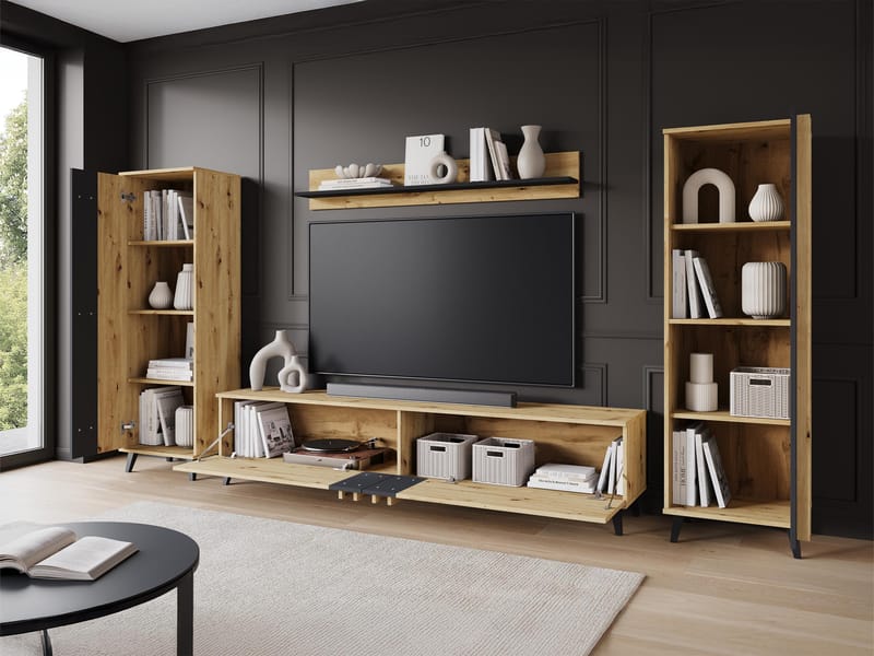 Torvos Olohuoneen kalustepaketti - Musta - Huonekalut - Kalustesetit - Olohuoneen kalustesetit