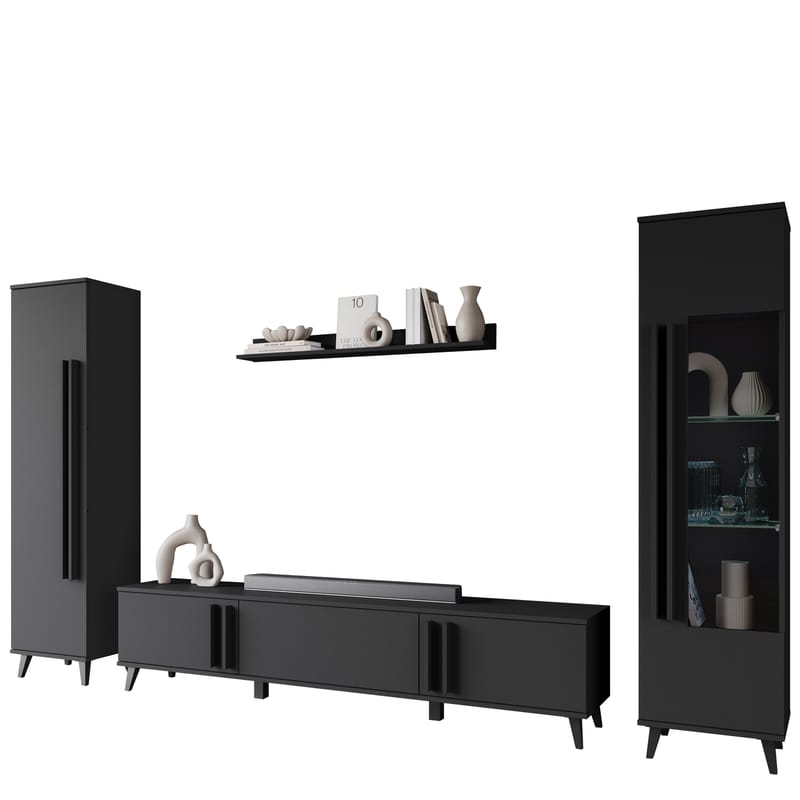 Torvos Olohuoneen kalustepaketti - Musta - Huonekalut - Kalustesetit - Olohuoneen kalustesetit