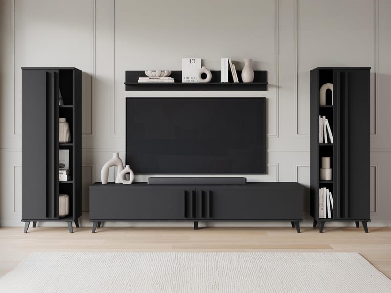 Torvos Olohuoneen kalustepaketti - Musta - Huonekalut - Kalustesetit - Olohuoneen kalustesetit