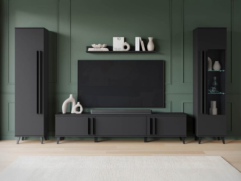 Torvos Olohuoneen kalustepaketti - Musta - Huonekalut - Kalustesetit - Olohuoneen kalustesetit