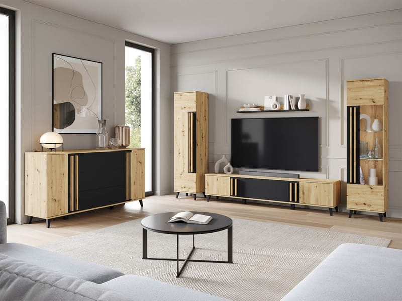 Torvos Olohuoneen kalustepaketti - Ruskea/Musta - Huonekalut - Kalustesetit - Olohuoneen kalustesetit