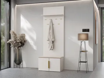 vaatekaappi Kenkäkaappi + naulakko KERKIN beige - Huonekalut - Kalustesetit - Eteisen kalustesetit