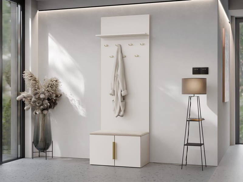 vaatekaappi Kenkäkaappi + naulakko KERKIN beige - Huonekalut - Kalustesetit - Eteisen kalustesetit