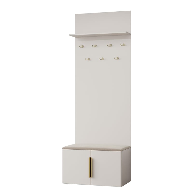 vaatekaappi Kenkäkaappi + naulakko KERKIN beige, undefined