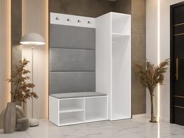 vaatekaappi Medi Walnut + Manila 02 - Walnut + Manila 02 - Huonekalut - Kalustesetit - Eteisen kalustesetit
