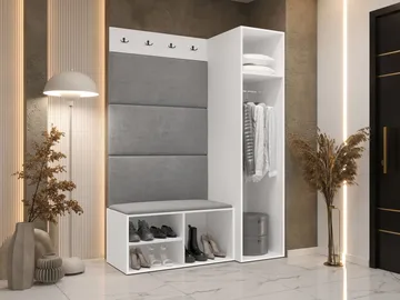 vaatekaappi Medi Walnut + Manila 02 - Walnut + Manila 02 - Huonekalut - Kalustesetit - Eteisen kalustesetit
