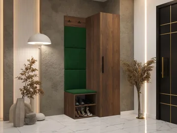 vaatekaappi Medi Walnut + Manila 35 - Walnut + Manila 35 - Huonekalut - Kalustesetit - Eteisen kalustesetit