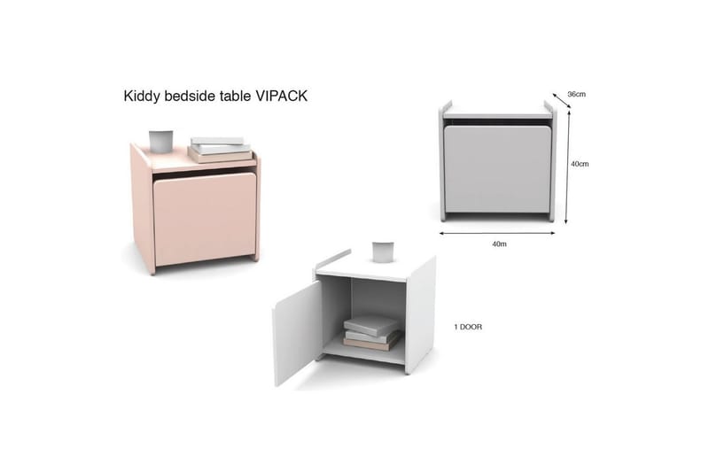 Vaatekaappi yöpöydällä ja kirjoituspöydällä Kiddy - Huonekalut - Kalustesetit - Makuuhuoneen kalustesetit