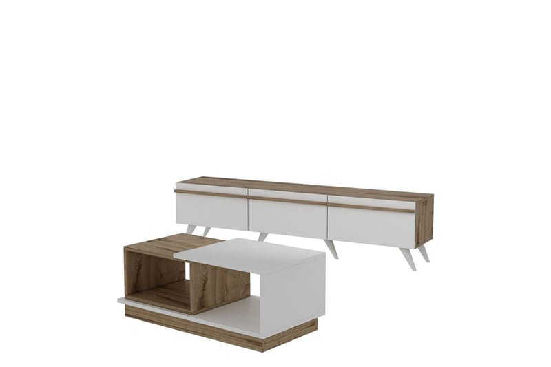 Valentina Kalustesetti Olohuoneeseen - Valkoinen/Sininen - Huonekalut - Kalustesetit - Olohuoneen kalustesetit