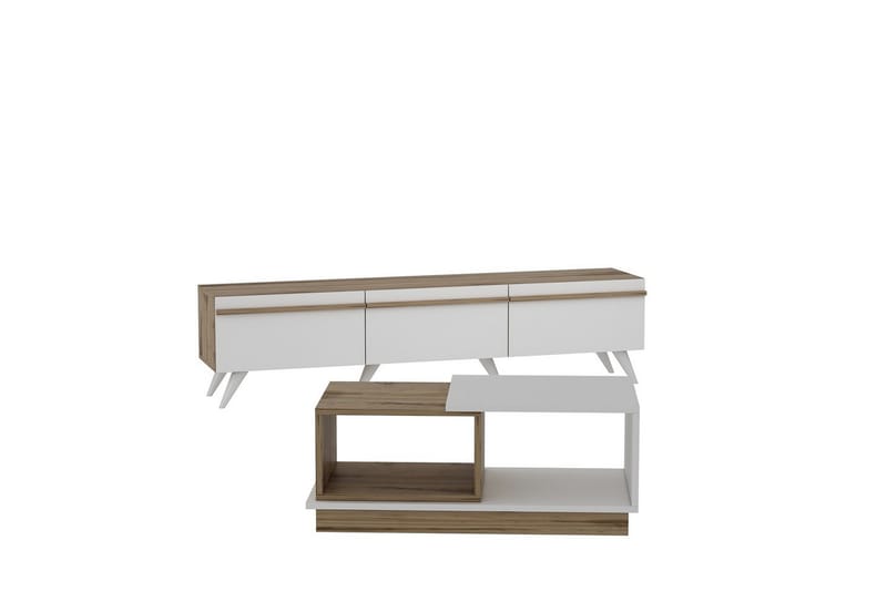 Valentina Kalustesetti Olohuoneeseen - Valkoinen/Sininen - Huonekalut - Kalustesetit - Olohuoneen kalustesetit