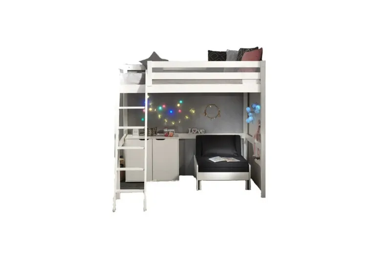 Vuodesohva ja lipasto Pino Mezzanine 2-ovinen 140 x 200 cm - 140 x 200 cm - Huonekalut - Lasten kalusteet - Lasten huonekalusetti