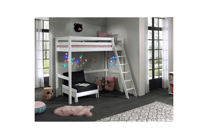Vuodesohva Pino Mezzanine Valkoinen, 90 x 200 cm - Valkoinen, 90 x 200 cm - Huonekalut - Kalustesetit - Makuuhuoneen kalustesetit