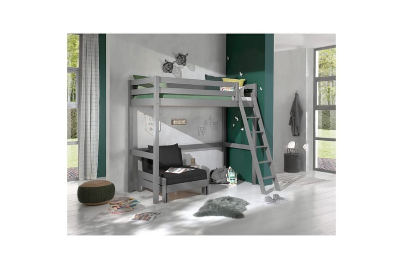 Vuodesohva Pino Mezzanine Harmaa, 90 x 200 cm - Harmaa, 90 x 200 cm - Huonekalut - Kalustesetit - Makuuhuoneen kalustesetit