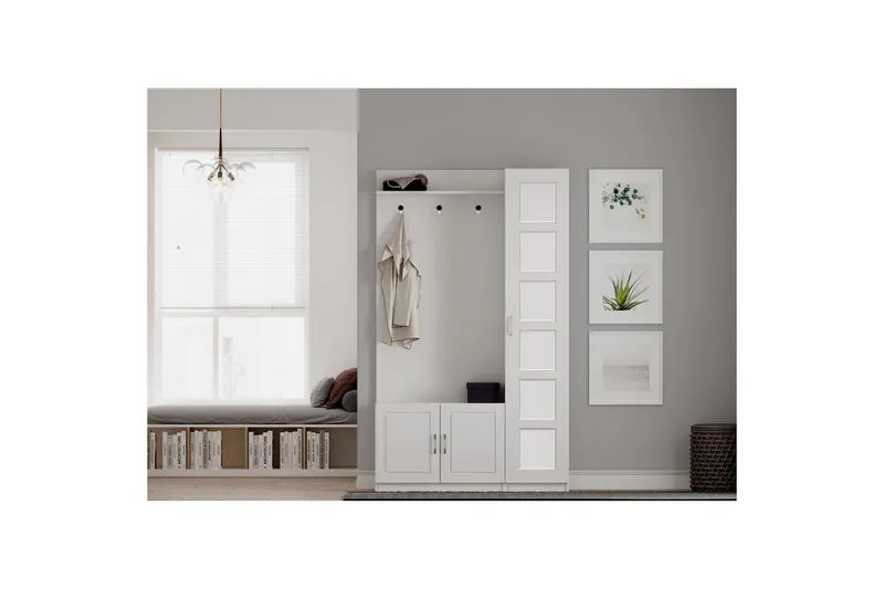 Vyros Eteiskalustesetti - Matta Valkoinen - Huonekalut - Kalustesetit - Eteisen kalustesetit