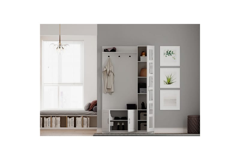 Vyros Eteiskalustesetti - Matta Valkoinen - Huonekalut - Kalustesetit - Eteisen kalustesetit