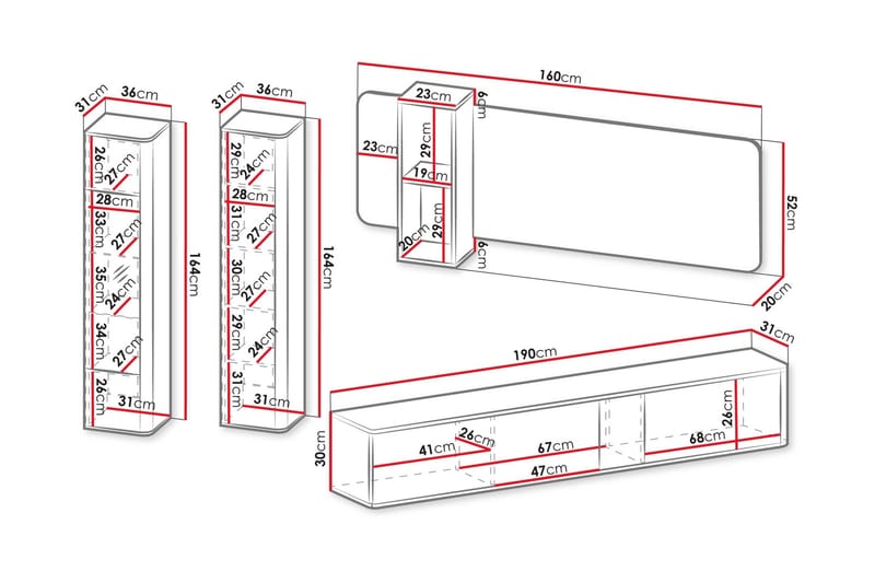 Zalricus Kalustesarja - olohuone - Beige - Huonekalut - Kalustesetit - Olohuoneen kalustesetit