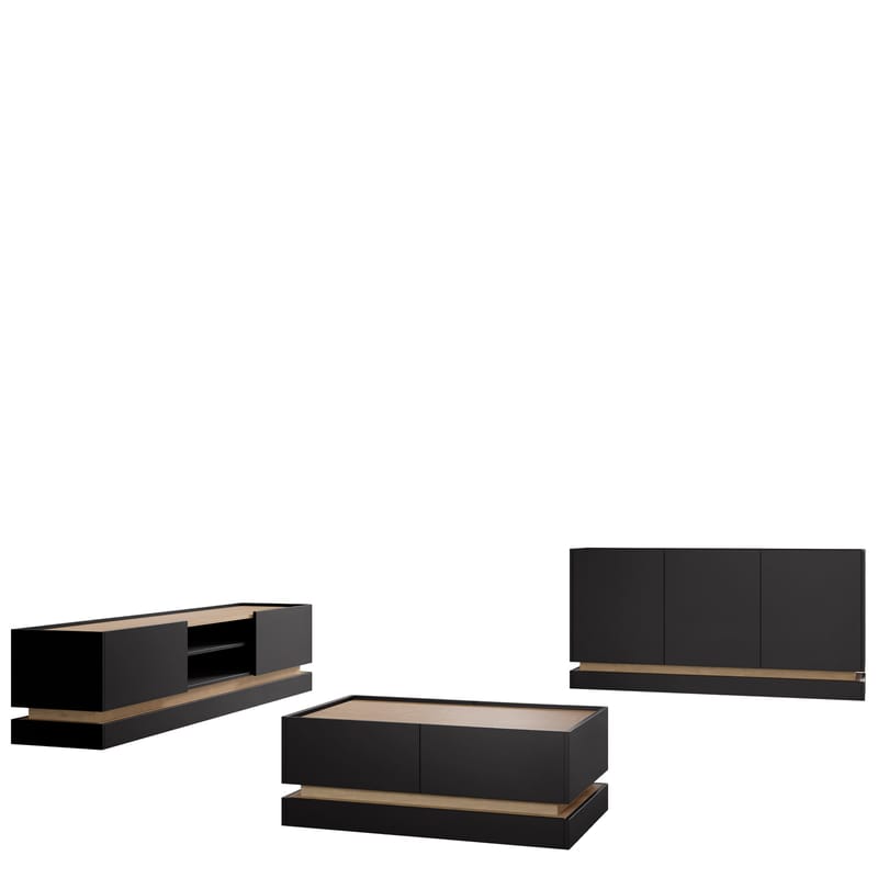 Zelric Olohuoneen kalustepaketti, Musta