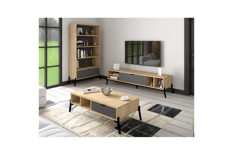 Zenric Kalustesetti Olohuoneeseen - Luonnollinen - Huonekalut - Kalustesetit - Olohuoneen kalustesetit