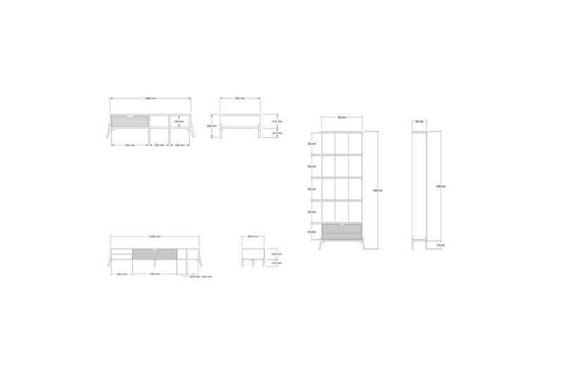 Zenric Kalustesetti Olohuoneeseen - Luonnollinen - Huonekalut - Kalustesetit - Olohuoneen kalustesetit