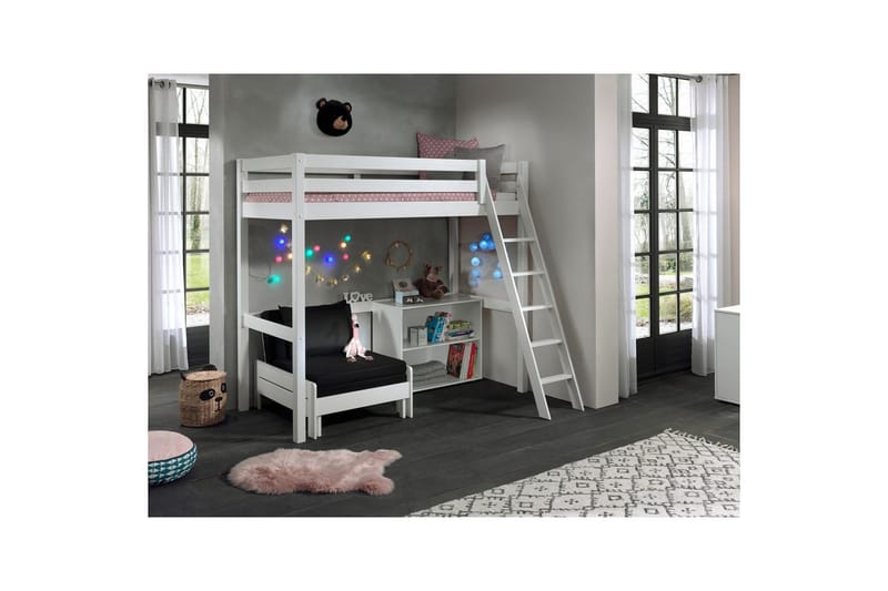 Kirjahylly ja vuodesohva Pino Mezzanine 90 x 200 cm - 90 x 200 cm - Huonekalut - Lasten kalusteet - Lasten huonekalusetti