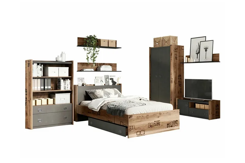 Lastenhuoneen Kalustesetti Rathmore, Harmaa