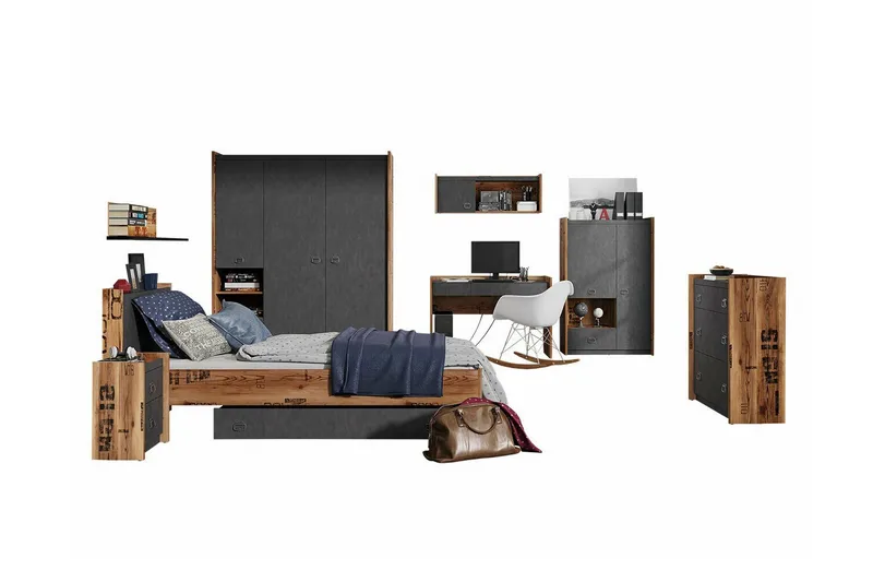 Lastenhuoneen Kalustesetti Rathmore, Harmaa