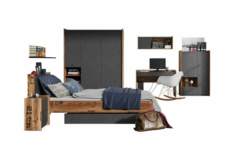 Lastenhuoneen Kalustesetti Rathmore, Harmaa