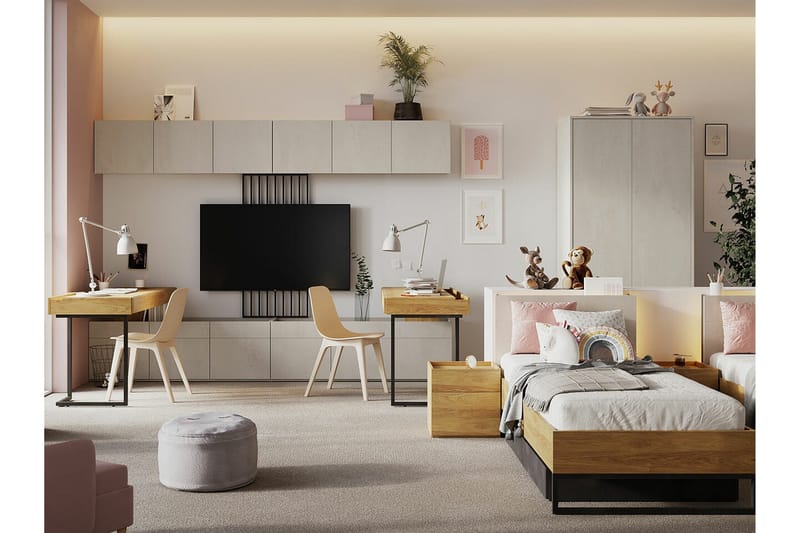 Lastenhuoneen Kalustesetti Rathmore - Musta - Huonekalut - Lasten kalusteet - Lasten huonekalusetti