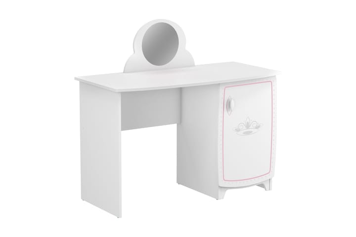 Kirjoituspöytä Mamusic Peilillä - Valkoinen/Roosa - Lasten kirjoituspöytä - Lasten pöydät