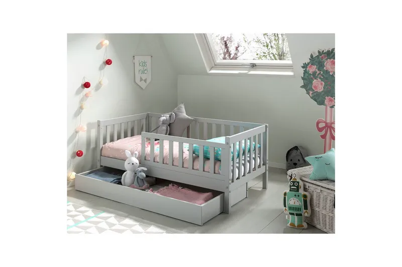 Laatikko Lastensänky Harmaa - Harmaa - Huonekalut - Lasten kalusteet - Lasten pöydät - Lasten yöpöytä