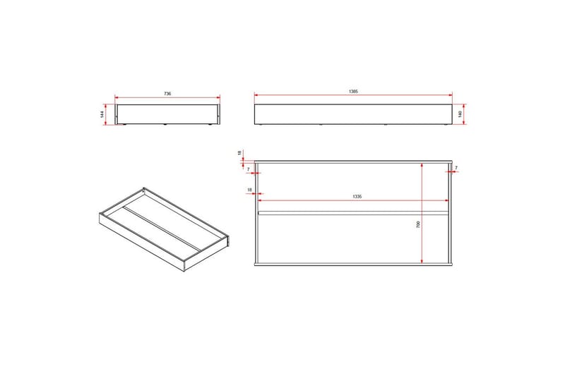 Laatikko Lastensänky Valkoinen - Valkoinen - Huonekalut - Lasten kalusteet - Lasten pöydät - Lasten yöpöytä