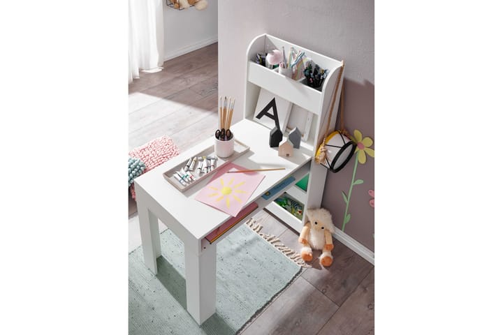 Lasten kirjoituspöytä Rachid 90 cm Suorakaide - Valkoinen - Lasten pöydät - Lasten kirjoituspöytä