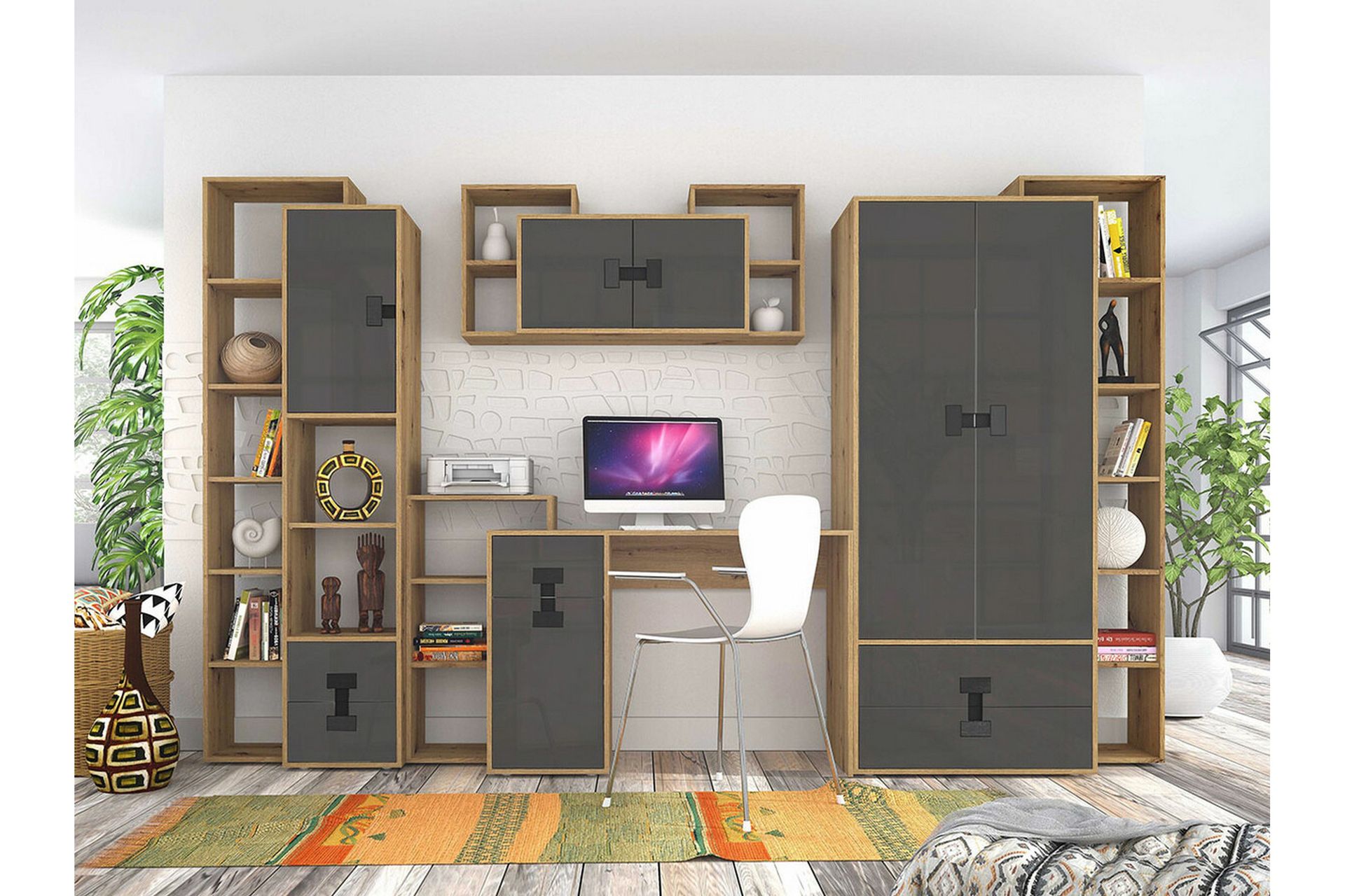 Lasten työpöytä Castlebay 82 cm - Harmaa High Gloss - Huonekalut - Lasten kalusteet - Lasten pöydät - Lasten kirjoituspöytä