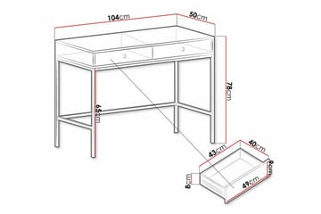 Lasten työpöytä Klinkerville 78 cm - Valkoinen - Huonekalut - Lasten kalusteet - Lasten pöydät