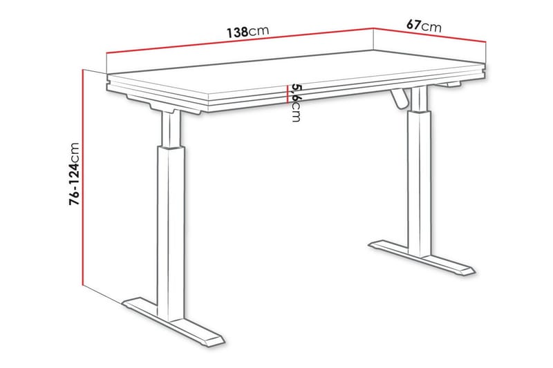 Lasten työpöytä Tallow 76 cm - Matta Musta - Lasten kirjoituspöytä - Lasten pöydät