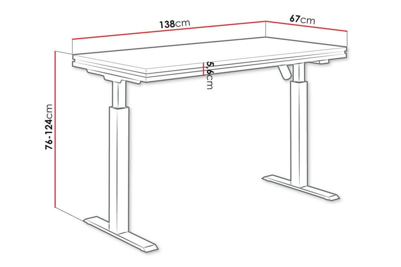 Lasten työpöytä Tallow 76 cm - Matta Musta - Lasten kirjoituspöytä - Lasten pöydät