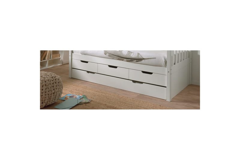 Sängynalus Fritz Valkoinen - Valkoinen - Huonekalut - Lasten kalusteet - Lasten pöydät - Lasten yöpöytä