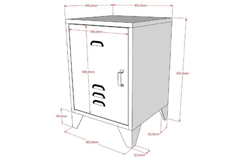 Yöpöytä Bronxx Harmaa - Harmaa - Huonekalut - Lasten kalusteet - Lasten pöydät - Lasten yöpöytä